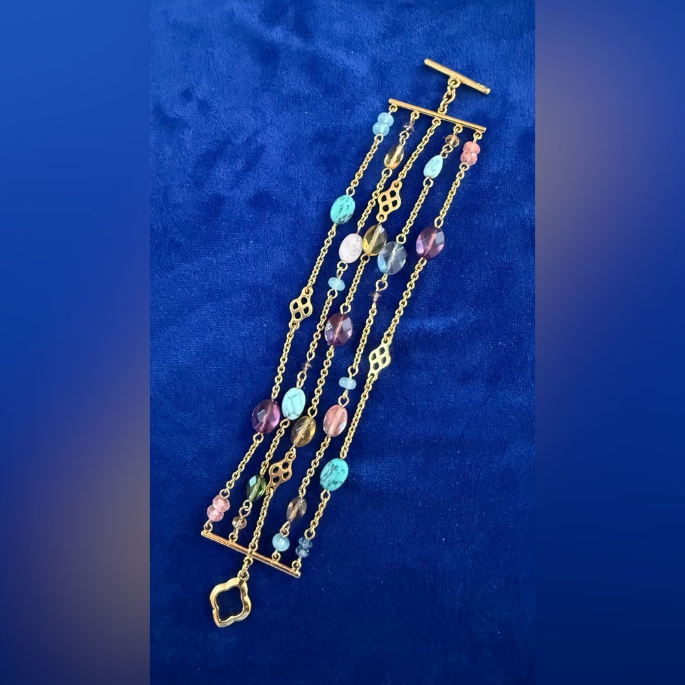 Multi-Color Glass Bead Bracelet- Women Jewelry